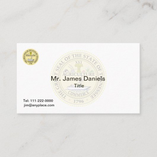 Tennessee Great Seal Visitekaartje (Voorkant)