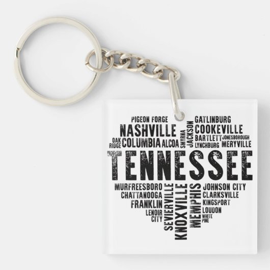 Tennessee Heart Nashville Memphis Alcoa Sleutelhanger (voorkant)