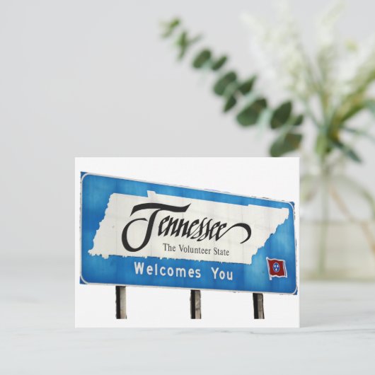 Tennessee heet u welkom Highway Sign Briefkaart (Staand voorkant)