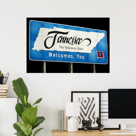 Tennessee heet u welkom Highway Sign Poster (Thuiskantoor)