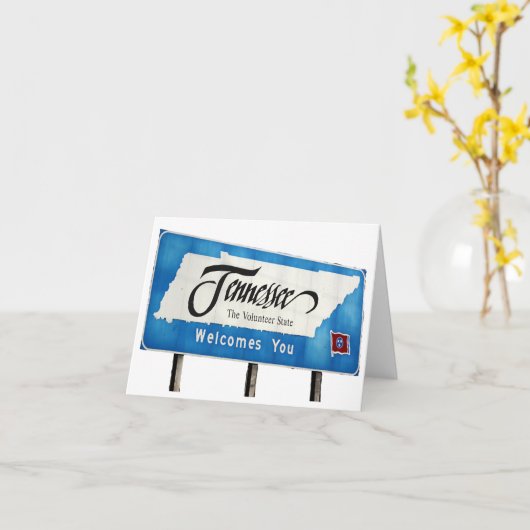 Tennessee heet u welkom Highway Sign Wenskaart Kaart (Gele Bloem)