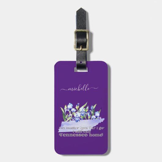Tennessee Home aangepaste tekst en kleur Bagagelabel (Voorkant verticaal)