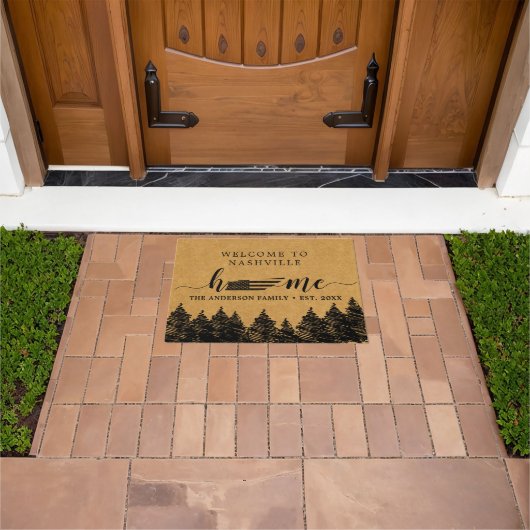 Tennessee Home Kaart USA Flag Minimalistisch Welko Deurmat (Buiten)