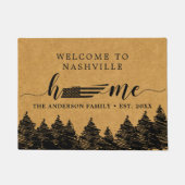 Tennessee Home Kaart USA Flag Minimalistisch Welko Deurmat (Voorkant)