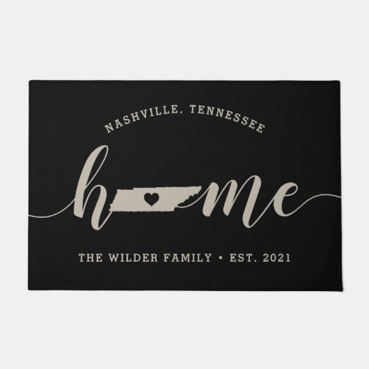 Tennessee Home Staat Gepersonaliseerd Deurmat (Voorkant)