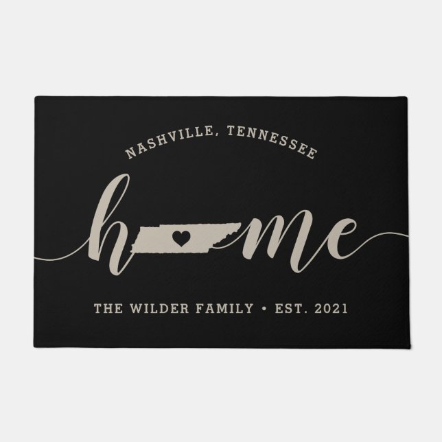 Tennessee Home Staat Gepersonaliseerd Deurmat (Voorkant)