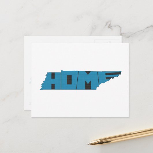 Tennessee Home State Map - Blauw Briefkaart (Voorkant / Achterkant in situ)