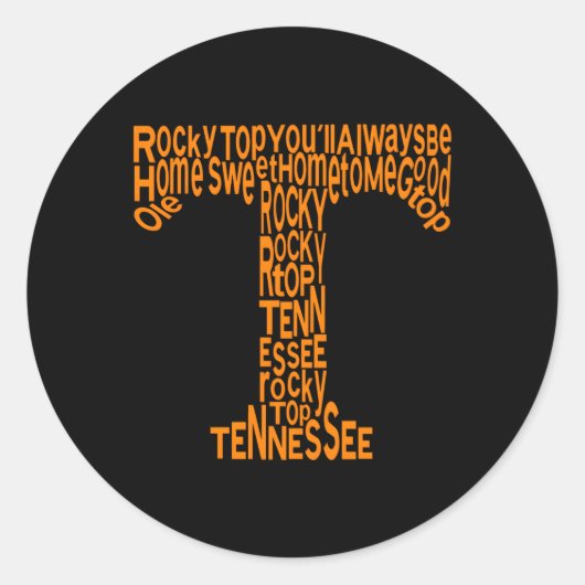 Tennessee Home Sweet Home Tennessee Sport Ronde Sticker (Voorkant)