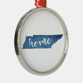 Tennessee Home Wood Grain Metalen Ornament (Rechts)