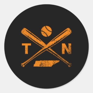 Tennessee Honkbal Bats Baseball Speler Ronde Sticker