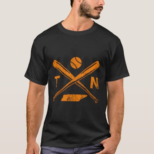 Tennessee Honkbal Bats Baseball Speler T-shirt (Voorkant)