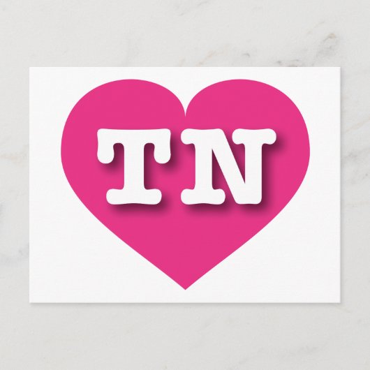 Tennessee Hot Pink Heart - Ik hou van TN Briefkaart (Voorkant)