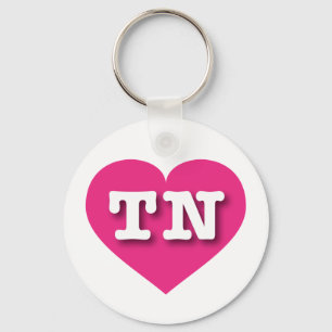 Tennessee Hot Pink Heart - Ik hou van TN Sleutelhanger