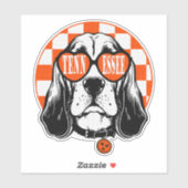 Tennessee Hound Orange White Rocky Top TN Dog Sticker (Vel)