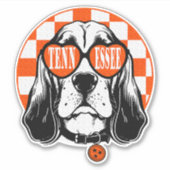 Tennessee Hound Orange White Rocky Top TN Dog Sticker (Voorkant)
