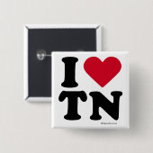 TENNESSEE - "I LOVE TN" "I IJF LIVE TENNESSEE" VIERKANTE BUTTON 5,1 CM (Voorkant /achterkant)