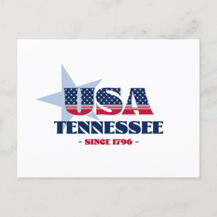 Tennessee in rood, wit en blauw Briefkaart
