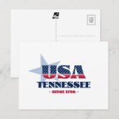 Tennessee in rood, wit en blauw Briefkaart (Voorkant / Achterkant)