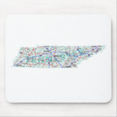 Tennessee Interstate Kaart Mousepad Muismat (Voorkant)