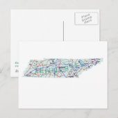 Tennessee Interstate Map Briefkaart (Voorkant / Achterkant)