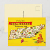Tennessee kaart ansichtkaart (Voorkant / Achterkant)