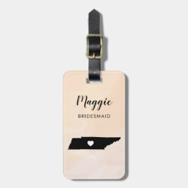 Tennessee kaart bagagelabel, huwelijksfeest welkom bagagelabel