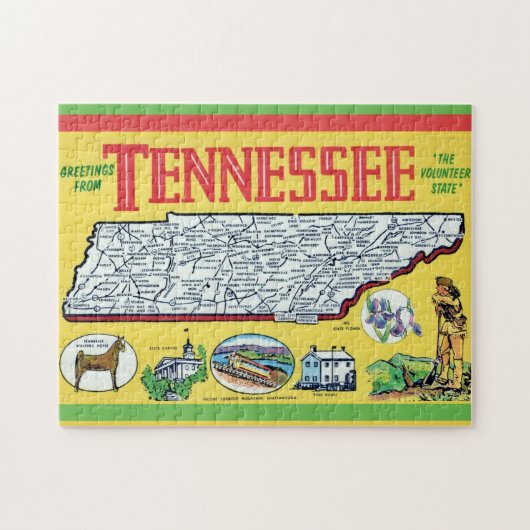 Tennessee kaart Legpuzzel (Horizontaal)