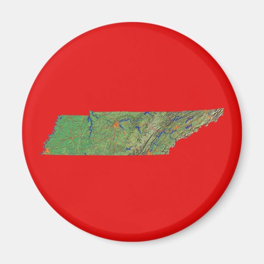 Tennessee kaart magneet (Voorkant)