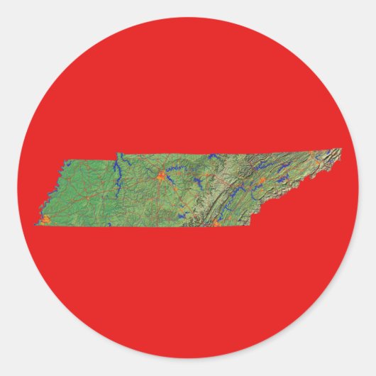 Tennessee kaart Sticker (Voorkant)