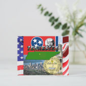 Tennessee-kaart, vlag, staatszegel en Afbeelding Briefkaart (Staand voorkant)