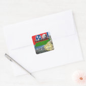 Tennessee-kaart, vlag, staatszegel en Afbeelding Vierkante Sticker (Envelop)