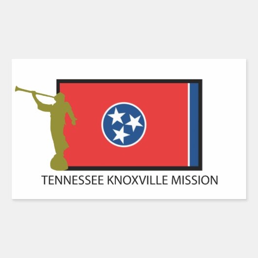 TENNESSEE KNOXVILLE MISSIE LDS CTR RECHTHOEKIGE STICKER (Voorkant)