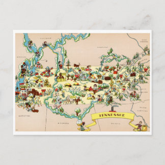 Tennessee Map Briefkaart