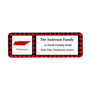 Tennessee Map Buffalo Play Return-adreslabel Etiket