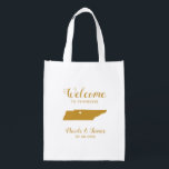 Tennessee Map Destination Wedding Welcome Bag Tas Boodschappentas<br><div class="desc">Een cadeautas voor gasten uit de stad voor je bruiloft,  met afbeelding van Tennessee,  met hart dat je op de precieze locatie kunt plaatsen. Vul tas met je favoriete godies.</div>