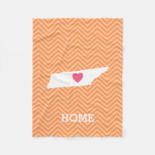 Tennessee Map Home State Love Optioneel hart Fleece Deken (Voorkant)