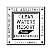 Tennessee Map Lake House Return Square Zelfinktende Stempel (Design)