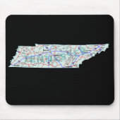 Tennessee Map Mousepad Muismat (Voorkant)