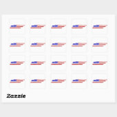 Tennessee Map Shaped American Flag Patriotic Vierkante Sticker (Vel)