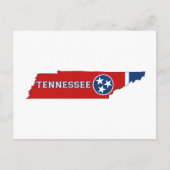 Tennessee Map Shaped State Flag met naam Briefkaart (Voorkant)