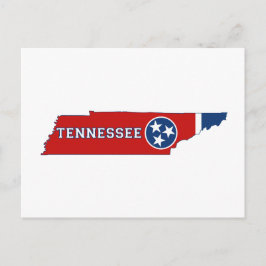 Tennessee Map Shaped State Flag met naam Briefkaart