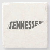 Tennessee Map Shaped State Name Black Word Art Stenen Onderzetter (Voorkant)