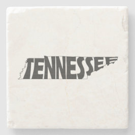 Tennessee Map Shaped State Name Black Word Art Stenen Onderzetter