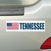 Tennessee met Amerikaanse vlag Bumpersticker (Op auto)