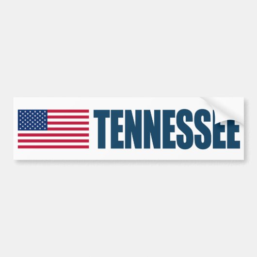 Tennessee met Amerikaanse vlag Bumpersticker (Voorkant)