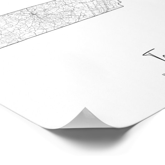 Tennessee Minimal Street Map Poster (Hoek)