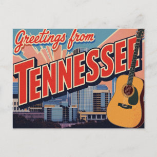 Tennessee Nashville Gitaar Skyline Briefkaart