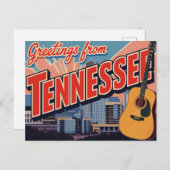 Tennessee Nashville Guitar Skyline Briefkaart (Voorkant / Achterkant)