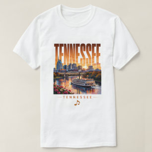 Tennessee Nashville Rivierfront Uitzichten op Musi T-shirt