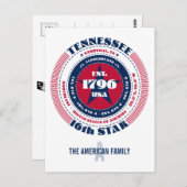 Tennessee, Nashville, TN, Patriottisch, Monogram Briefkaart (Voorkant / Achterkant)
